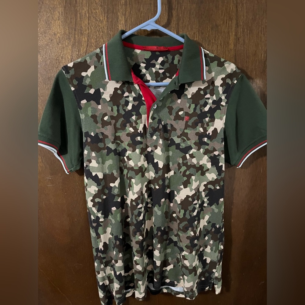 NWOT’s Carolina Herrera Army Camo Print Polo Shirt Men’s Size Small